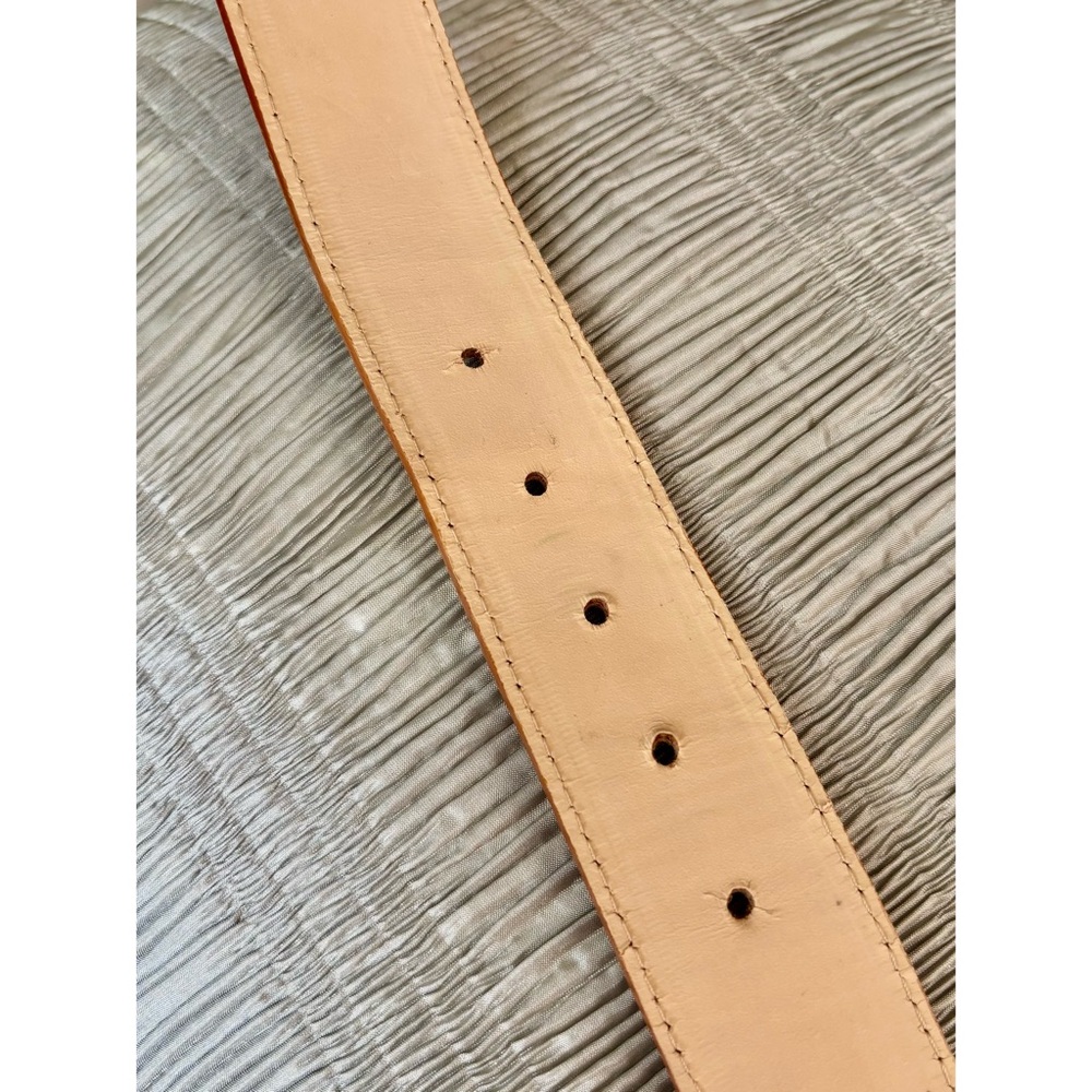 Genuine Leather Rust Garuglieri Italian Made Crocodile Pattern Embossed Belt-MED - Picture 9 of 12